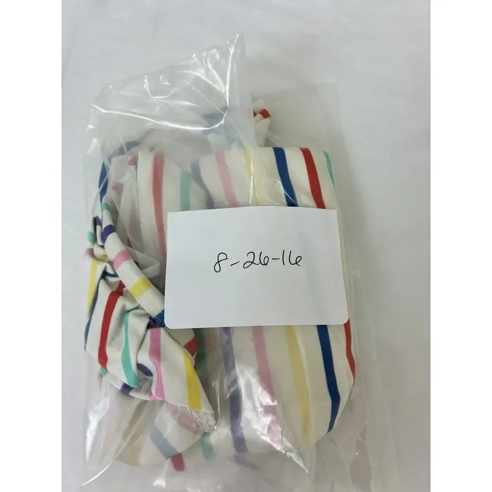 Hanna Andersson Sz 10 Rainbow Allover Print One Shoulder Swim Top